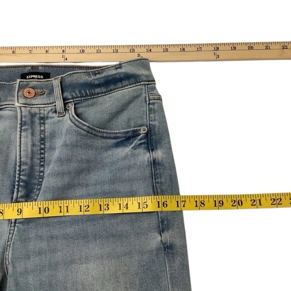 Express High Rise Skinny Stretch Jeans Womens Size 8S Blue Denim - Picture 5 of 10